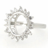 14K Yellow Gold Semi Mount Ring Setting Oval OV 15.34x11.81x8mm Size 8 Syzjewelry